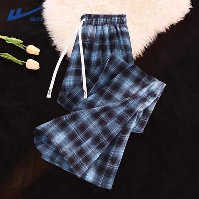 Warrior Women's High-Waisted Plaid Wide-Leg Pants