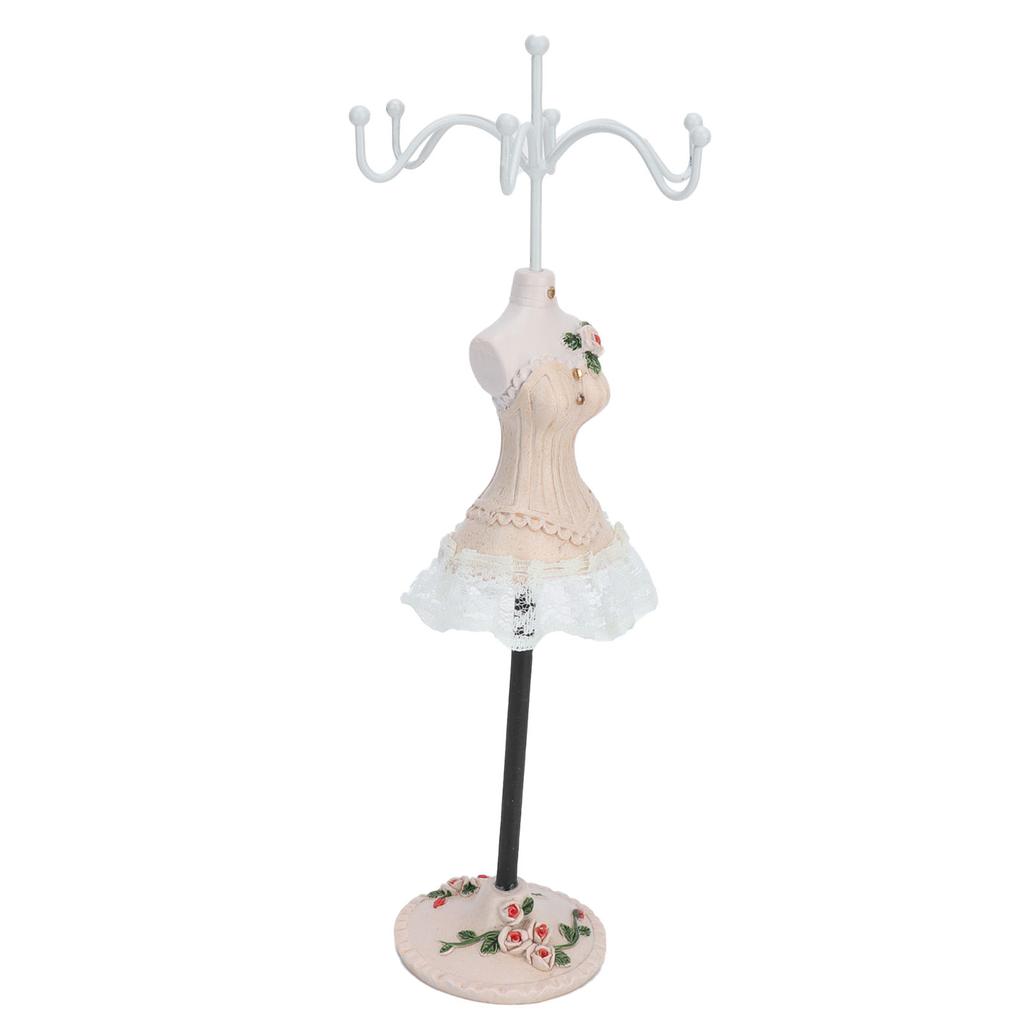 Jewelry Stand Display Earrings Necklace Storage Polyresin Doll Holder with Rotatable