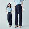 Giordano Women's Pleated Cotton Linen Cropped Pants