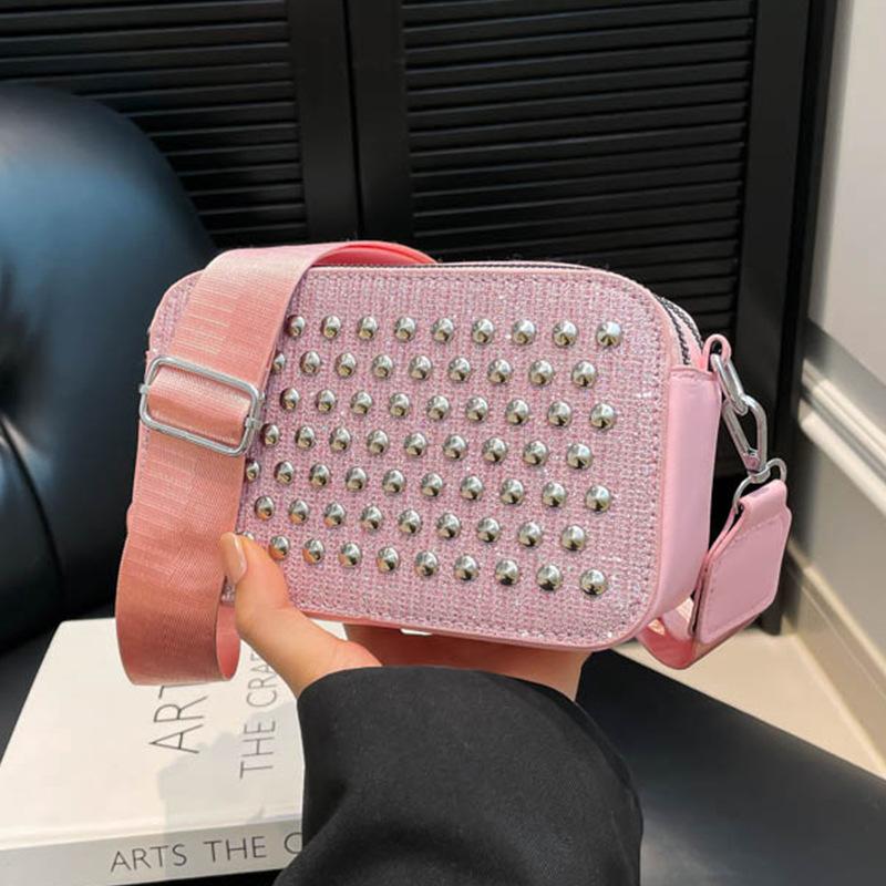 

Сумка для мобильного телефона женская сумка-мессенджер 2025 новая высококачественная модная иностранная маленькая квадратная сумка темперамент универсальная маленькая сумка на одно плечо прилив розовый