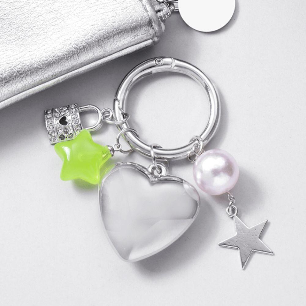 Stylish Romance Star Heart Keyring Portable Star Heart Keychain Small Gift   Schoolbag