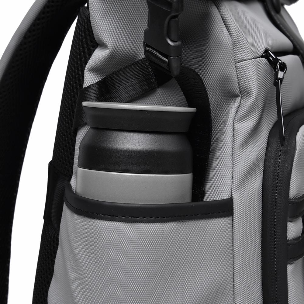 Modern Oxford Fabric Backpack for Men & Women – Minimalist Roll-Top Design with Water-Resistant Material and Multiple Pockets