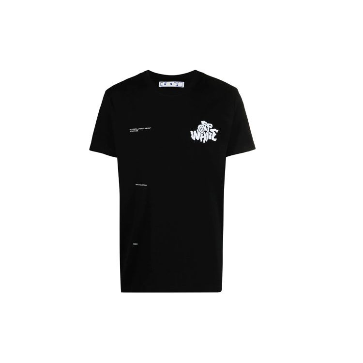 

Off-White Футболка Off Blur Logo Slim, черные/белые мужские топы OMAA027S21JER0141001 M