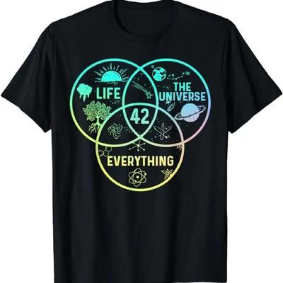 NEW LIMITED The Answer To Life Universe and Everything Father Day T Shirt S 5XL