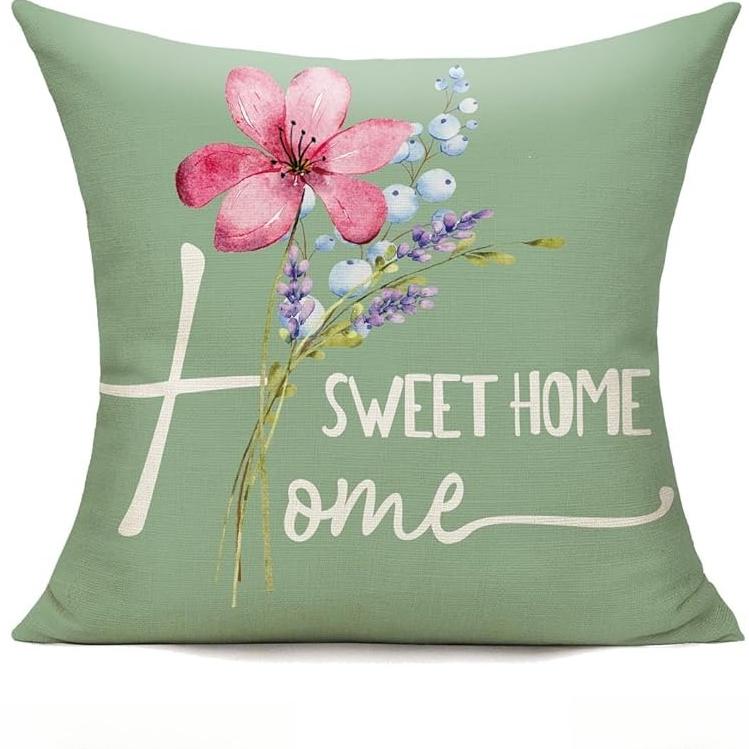 Throw Pillow Covers Spring Summer Garden Flowers Farmhouse Patio Decorative Cushion Covers Home Decor Couch For Sofa Livingroom