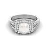 6MM Cushion Natural Pearl 925 Sterling Silver Solitaire with Accent Women Ring