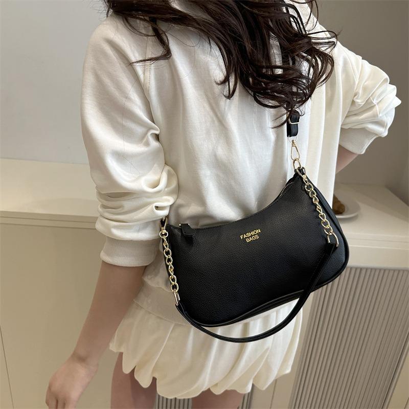 Underarm Bag Women's New Trendy Fashion Shoulder Handbag Texture Women's Spring Lychee Pattern Work Small Bag