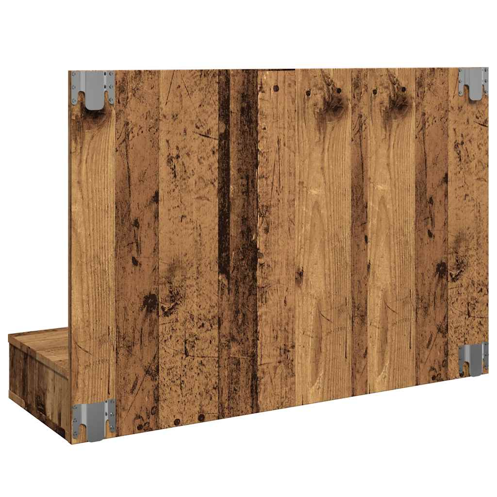 Mirror Cabinet With LED Lights Old Wood 90X31.5X62 Cm