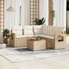 VidaXL Garden Lounge Set with Cushions 6 Pcs, Patio Sofas, Patio Furniture Set, Outdoor Furniture, Beige 3259209