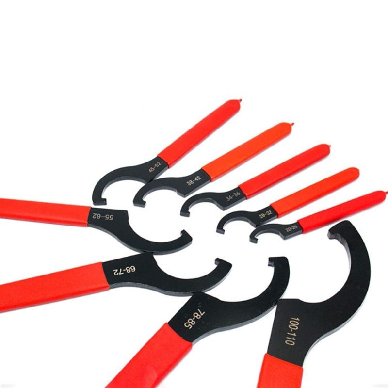 High Carbon Steel Crescents Spanner Tool Collection In Red And Black Plumbing Equipment Set For Mechanical Adjustments