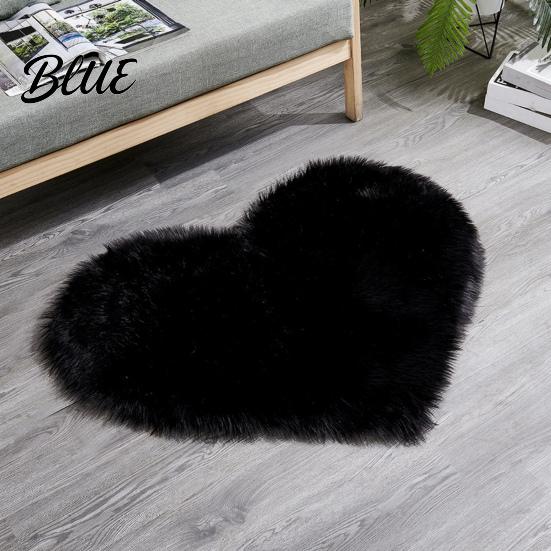 Washable Mats Rug Living Room Soft Texture Water Absorption Mat Strong Love Heart Shape Non-slip