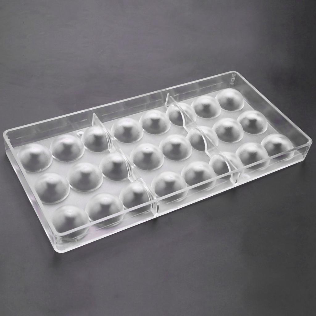 CYCLI-3X 24 Holes Semi Sphere Chocolate Mould Polycarbonate Chocolate Bar Mold Half Ball Candy Maker Mold Bakeware