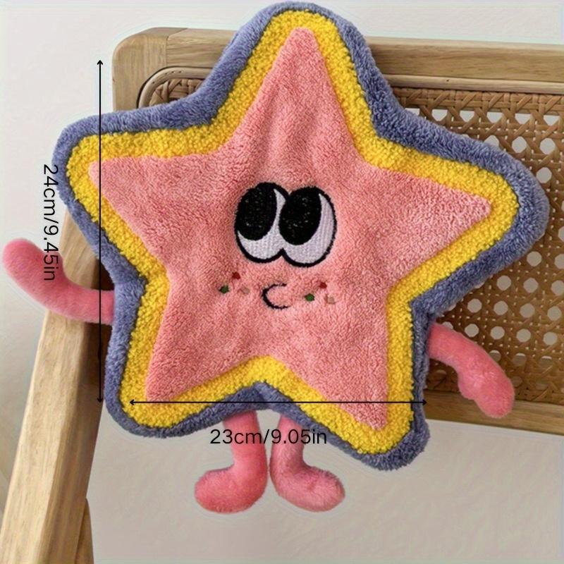 Soft Coral Fleece Hanging Hand Towel Thickened and Non-shedding Children's Cartoon Hand Towel Household Absorb Water Hand Towel