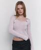 Peullijeunopallou Valerie Shirring Button Long Sleeve Top (Pale Pink)