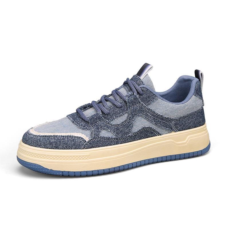

Four Seasons New Fashion Casual Single Shoes Low Top Platform Tie-Up Denim Shoes Retro Daily Student Trend Board Shoes 44