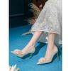 Fashion 2025 New Spring and Summer Wedding Shoes Two Wear Bridal Shoes Rhinestone Sequin Heels