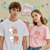 Kawaii Women Unisex Matching Milk and Mocha TShirt Cartoon Anime Print Cotton Tee Funny Couple Tshirts Summer Casual Shirt Tops