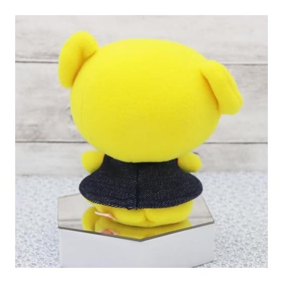 Shinada Plush Toy YOPPY'S (L) Set of 4 - Stylish YOPPYs with Fashionable Denim Print Outfits and Charming Bead Hair Accessories
