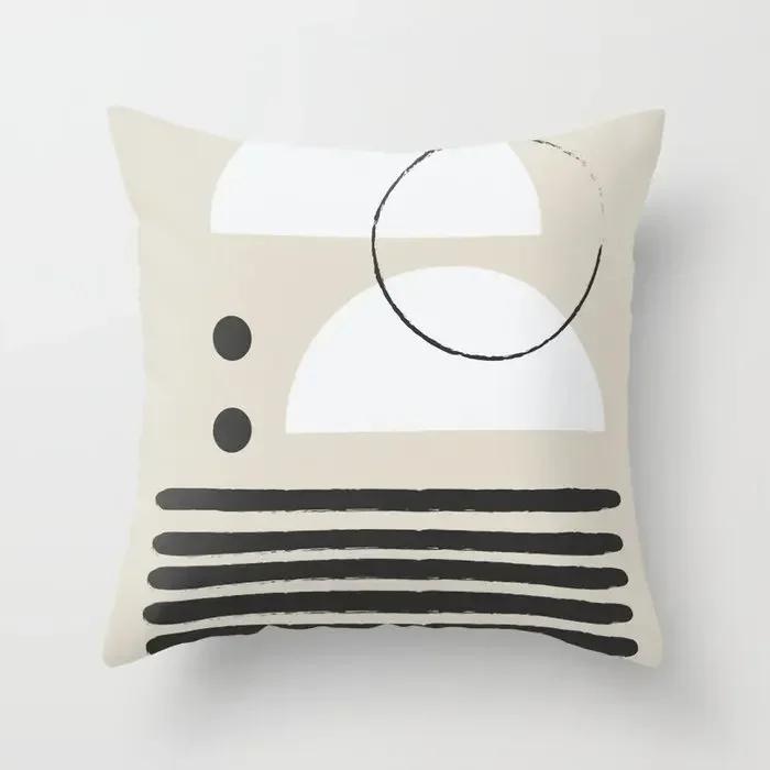 Modern Abstract Pink Brown Geometric Pillowscase Fashion Decorative Pillows Cover Livingroom Sofa Cushions Cover 45*45cm