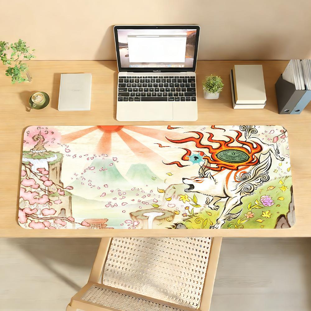 Game O-Okami Mouse Pad Anti Slip Rubber Edge Locked Thickened Laptop Gaming Desk Mat