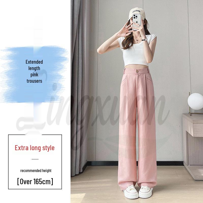 2026 Summer Tencel-Cotton Linen High-Waisted Wide-Leg Sun Protection Women s Pants Medium