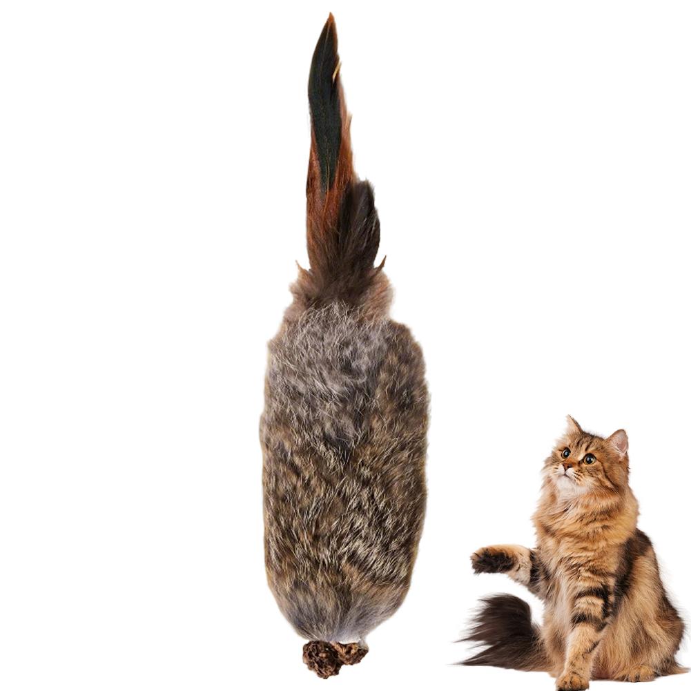 

Faux Rabbit Fur Interactive Pet Toys for Cats & Dogs Kitten Hunting Toy Soft Plush Fluffy Cat Kicker Toy