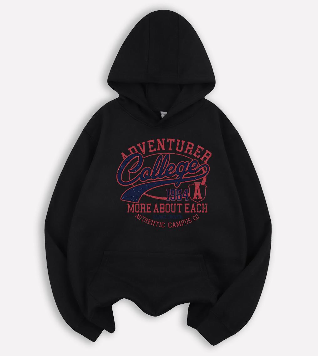 

College Authentic Campus Print Autumn Hoodies Man Casual All-Match Pullover Hip Hop Soft Long Sleeve Unisex Vintage Loose Hoody 3XL