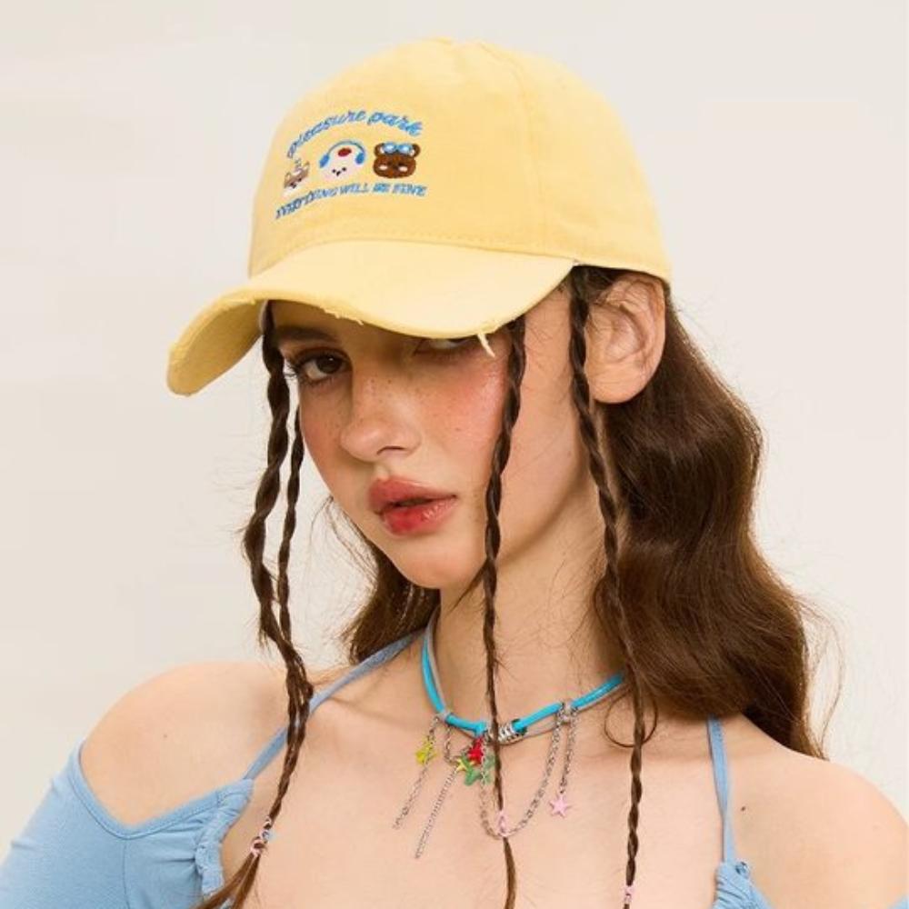 Cotton Embroidered Letter Hat Sunscreen Puppy Cap Versatile Baseball Cap  Street