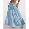 2025 Summer Fashion Lace-up Big Swing Skirt Loose Elegant Casual Simple A-line Ruffled Party Long Skirts Sweet Simple Party Office Clothing