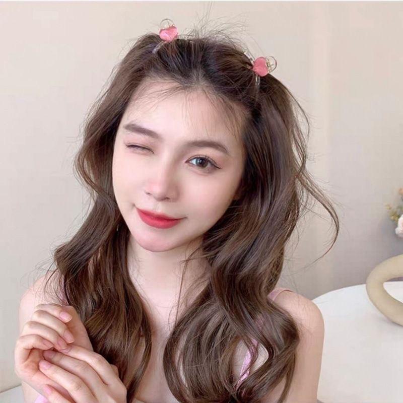 2Pcs Acrylic Pink Love Heart Small Hair Claw Women Girls Sweet Cute Hair Clips Lovely Kawaii Hairpin Hair Accessories