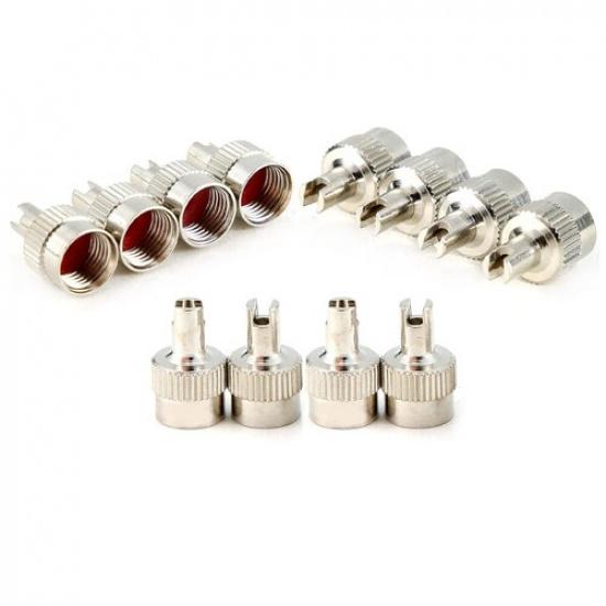 40PC For Schrader Silver Metal Tire Valve Cap Seal Stem Core Remover Tools