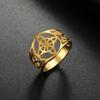 LIKGREAT Witch Knot Ring Wiccan Cross Celtics Knot Women Finger Rings Stainless Steel Witchcraft Amulet Jewelry Gift for Men