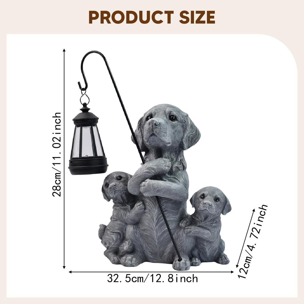 Unique Garden Dog Statue Solar Light Resin Craft Gift Decorative Outdoor Landscape Lamp for Patio