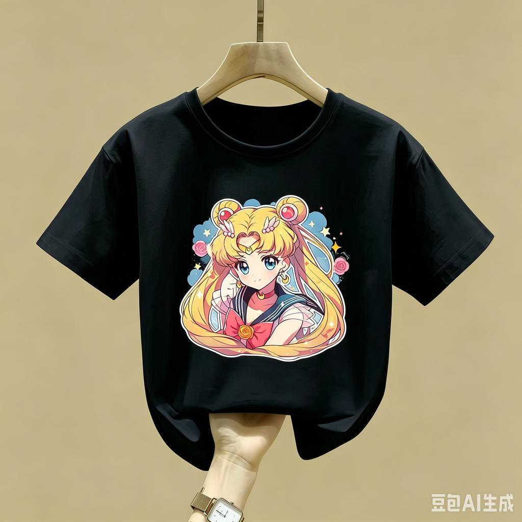 Maglietta Sailor Moon Bambini Ragazza Ragazzo Vestiti Estivi Neonato Cotone Magliette Stampa Manica Corta Top Bambini Toddler Anime Magliette Regalo