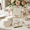 50Pcs Rose-Printed Blank Table Cards for Wedding Party Place Cards Handwritten Name Sign In Table Decoration