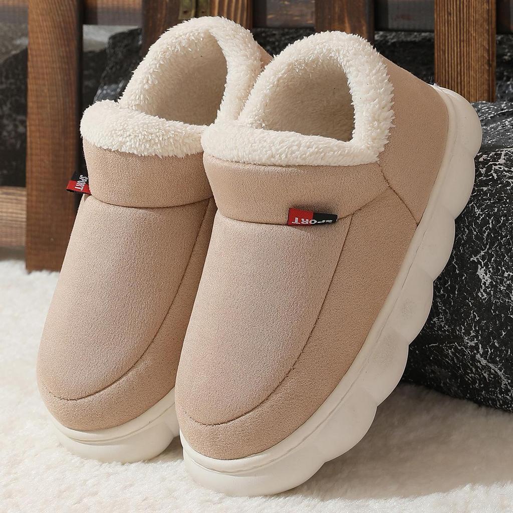 Unisex Zimowe Buty Pluszowe Ciepłe Płaskie Męskie Damskie Kapcie Domowe Puszyste Męskie Bawełniane Przytulne Buty Moda Casual Futro Pluszowe