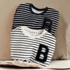 Boys Striped Long Sleeve Sweatshirt Spring Autumn Kids Fashion Base Layer Top Trendy Toddler Casual Shirt