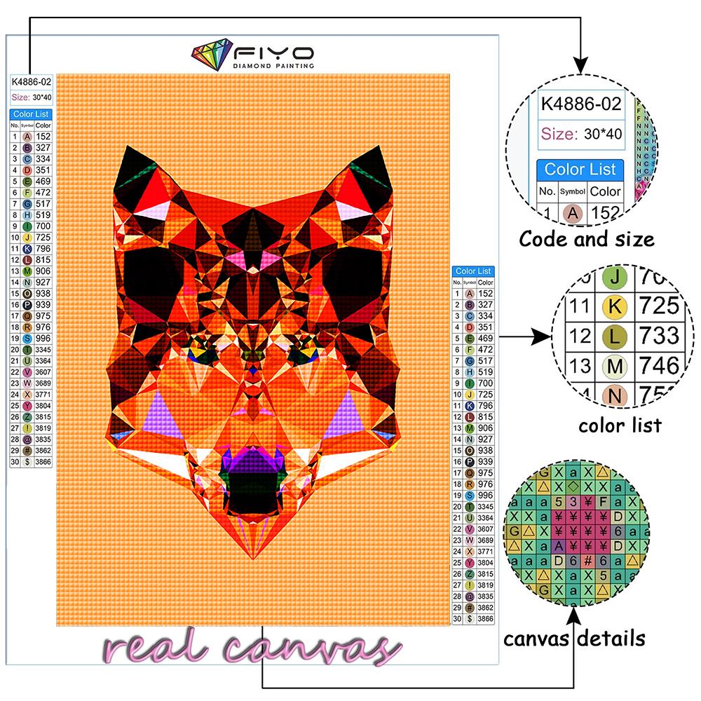 5D DIY Diamond Embroidery Geometric Animals Diamond Painting Mosaic Home Decoration