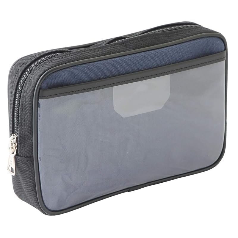 

[Sanei Sangyo Co., Ltd.] Valuables case] [With key] Canvas venture key lock pouch security case GEN-180 [A5 storage size] (navy blue)