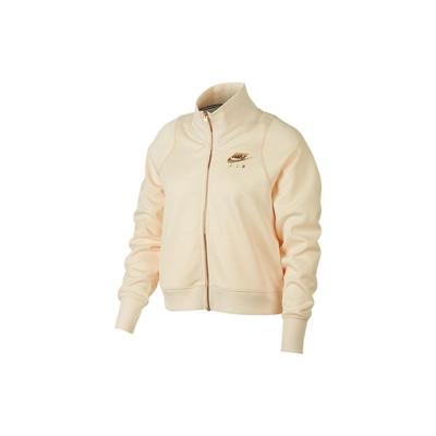 Logo Printed Zip-Up Stand Collar Jacket Women Jackets Beige 932056-838