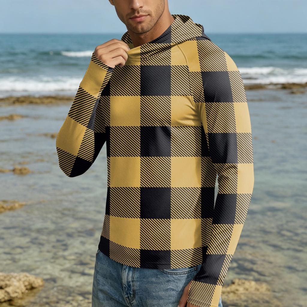 Herren UPF50+ Sonnenschutz-Kapuzenpullover Leichte Schnelltrocknende Langarm-Kapuzenjacke für Outdoor-Aktivitäten mit Atmungsaktivem Stoff und Bequemer Passform