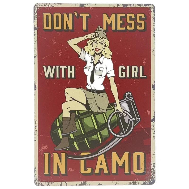 Pin Up Girl Metal Tin Signs Vintage Wall Art Painting Bar Pub Cafe Shop Home Decor Sexy Lady Poster Plate Plaque