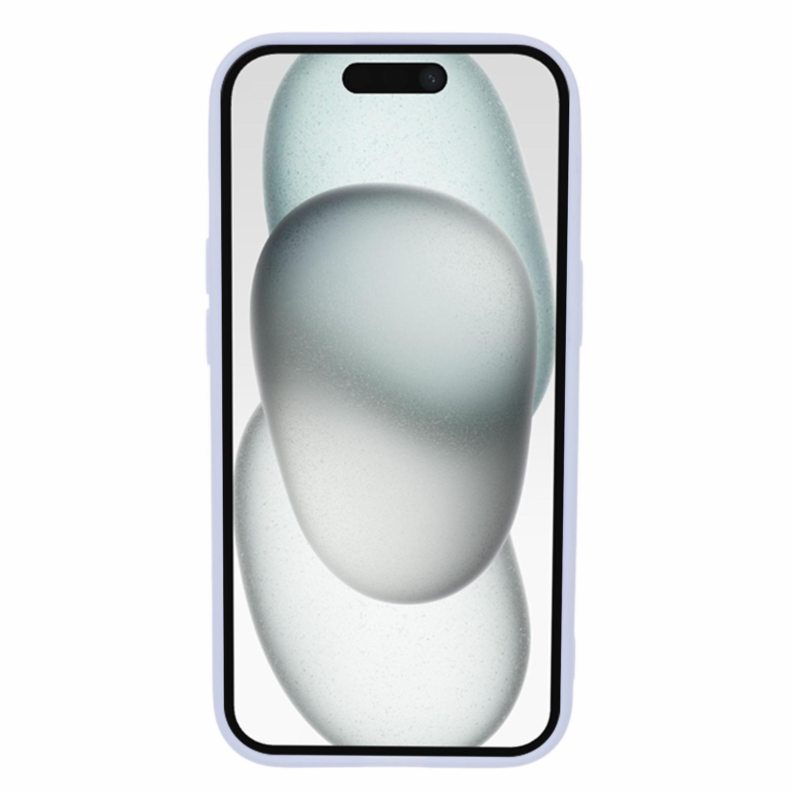 

For iPhone 15 Case Anti-Fingerprint TPU Cell Phone Shell Cover Sky Blue