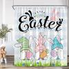 Funny Easter Shower Curtains Cute Bunny Pink Farm Truck Dogs Watercolour Floral Rabbit Eggs Bathroom Curtain Decor With Hooks
