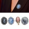 Shimmering Crystal Accented Brooch Sturdy Metal Design Versatile For Office Event Social Gatherings