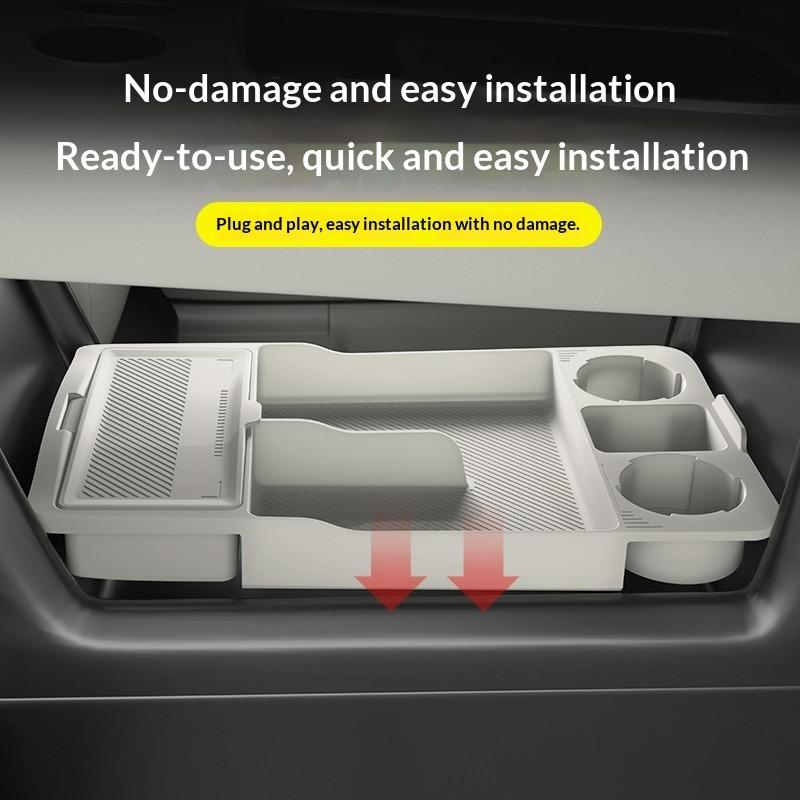 Suitable for Ideal L8/l9 Center Console Underneath Storage Box Silicone Double-layer Organizer Tray Car Interior Accessories