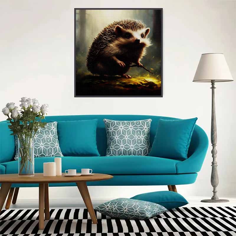 New Arrival 5D DIY Full Circle Diamond Painting "Hedgehog" Embroidery Cross Stitch Home Decor Gift