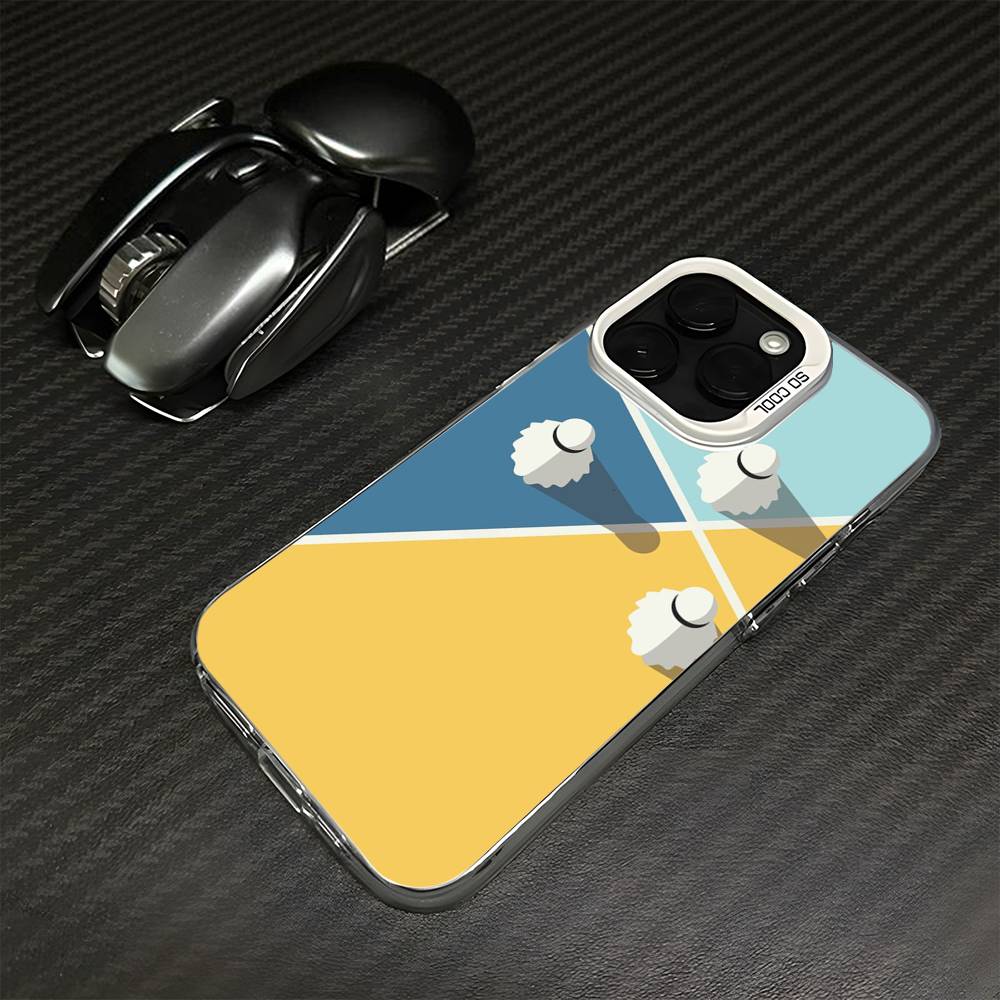 Badminton Sport Phone Case For iPhone17,16,15,14,13,12,11 Plus,Pro Silver White Matte Shockproof Cover iPhone14ProMax