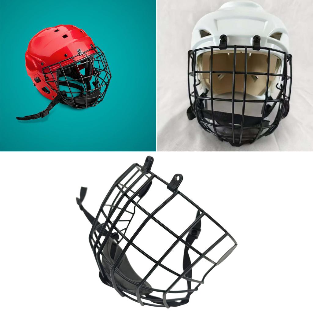 Voller Hockeyhelmkäfig, Hockeyhelm, Metallnetz-Gesichtsmaske, kratzfester Eishockeyhelm-Gesichtsmaskenkäfig für Jugendliche und Erwachsene