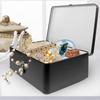 NUOLUX Tin Can Storage Box with Lid, Lockable Storage Box, Keepsake Box, Small Storage Box, Vintage Collection Box, Gift Box, 24.5 x 18 x 8.5 cm